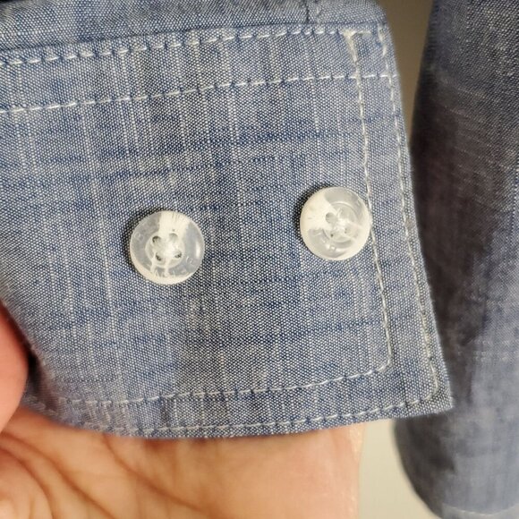 Berne Mens Button Down Workwear Denim Shirt 2XL Chambray Blue Casual Workwear - Picture 9 of 12